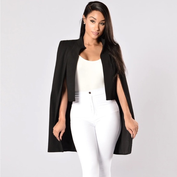 Fashionnova Cape Blazer -black Size Small - Picture 2 of 3